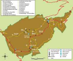 Las Canadas del Teide,mapa Canadas el Teide,map of Teide