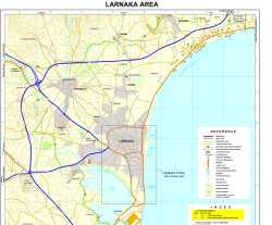 Larnaka,mapa Larnaky,Larnaca,map of Larnaca,Kypr,Cyprus