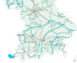 Bavorsko,eleznin mapa Bavorska,Bayern,rail map of Bayern,Bavaria