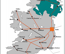 Irsko,eleznin mapa Irska,Ireland,rail map of Ireland