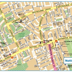 London Notting Hill,Londn,mapa Londna Notting Hill,map of London